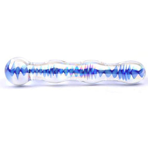 Blue Wavy Glass Dildo-Katys Boutique