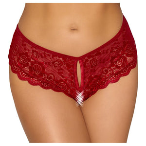 Cottelli Crotchless Panty Red-Katys Boutique