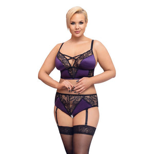 Cottelli Curves Bralette Suspender Set-Katys Boutique