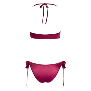 Cottelli Tie Up Bra And Briefs Set Red-Katys Boutique