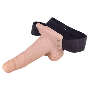 Erection Assistant Hollow Vibrating StrapOn 6 inch Flesh Pink-Katys Boutique