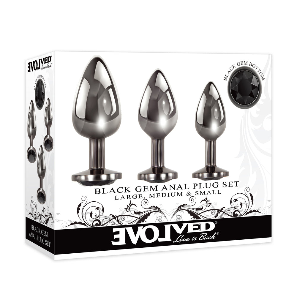 Evolved Black Gem Anal Plug Set-Katys Boutique