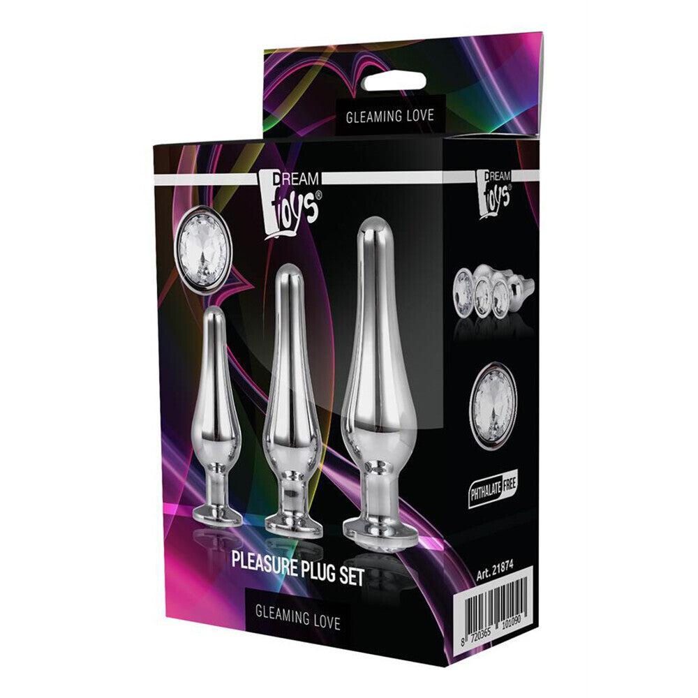 Gleaming Butt Plug Set Silver-Katys Boutique