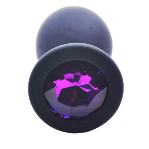 Large Black Jewelled Silicone Butt Plug-Katys Boutique