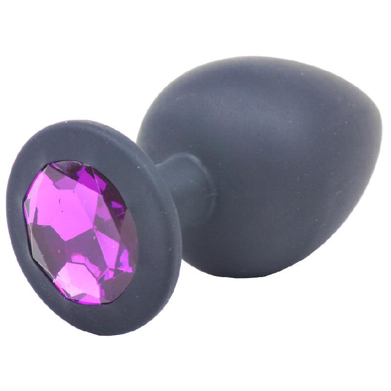 Large Black Jewelled Silicone Butt Plug-Katys Boutique