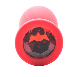 Large Red Jewelled Silicone Butt Plug-Katys Boutique