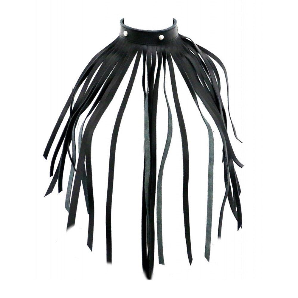 Leather Fringe Necklace Collar-Katys Boutique