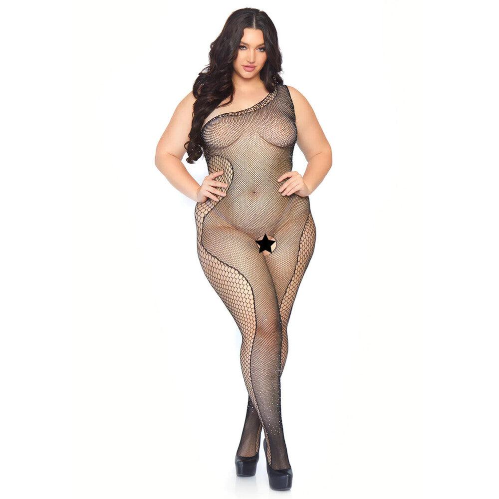 Leg Avenue Crystalized Bodystocking Plus Size UK 18 to 22-Katys Boutique