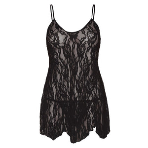 Leg Avenue Rose Lace Flair Chemise Black UK 14 to 18-Katys Boutique