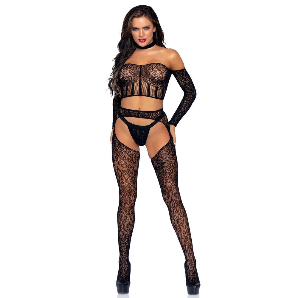 Leg Avenue Top and Suspender Set UK 8 to 14-Katys Boutique