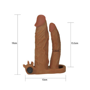 Lovetoy 2 Inch Vibrating Double Pleasure Extender-Katys Boutique