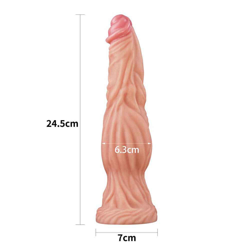 Lovetoy 9.5 Inch Dual Layered Silicone Cock Flesh Pink-Katys Boutique