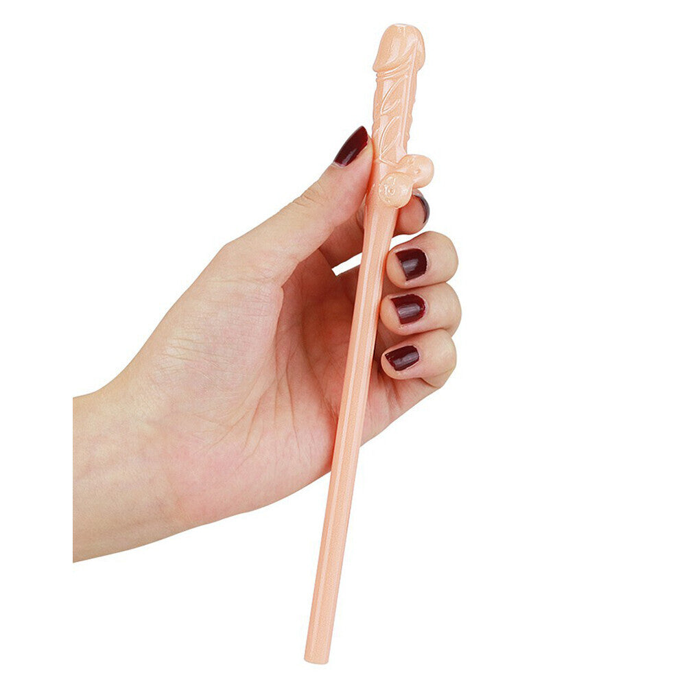 Lovetoy Pack Of 9 Willy Straws Flesh Pink-Katys Boutique