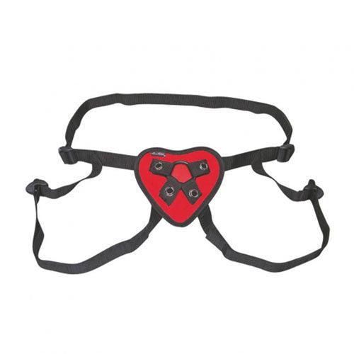 Lux Fetish Red Heart Strap On Harness-Katys Boutique