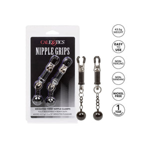 Nipple Grips Weighted Twist Nipple Clamps-Katys Boutique