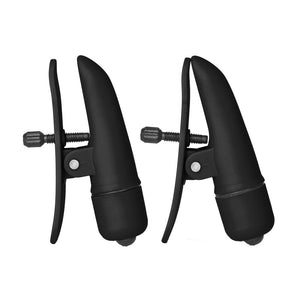 Nipplettes Vibrating Black Nipple Clamps-Katys Boutique