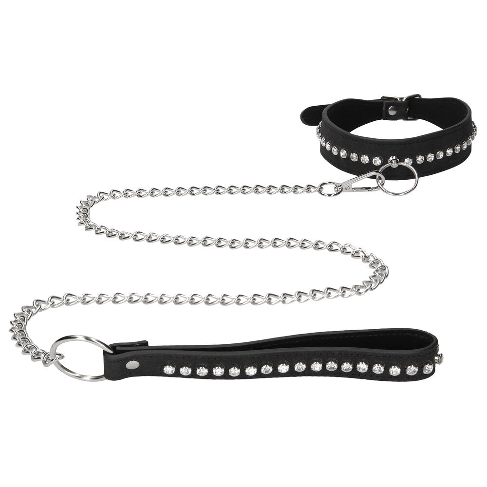 Ouch Diamond Studded Collar With Leash-Katys Boutique