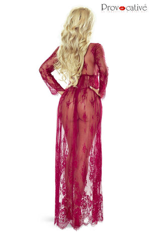 Provocative Pr7046 Elegant Robe Wine-Katys Boutique