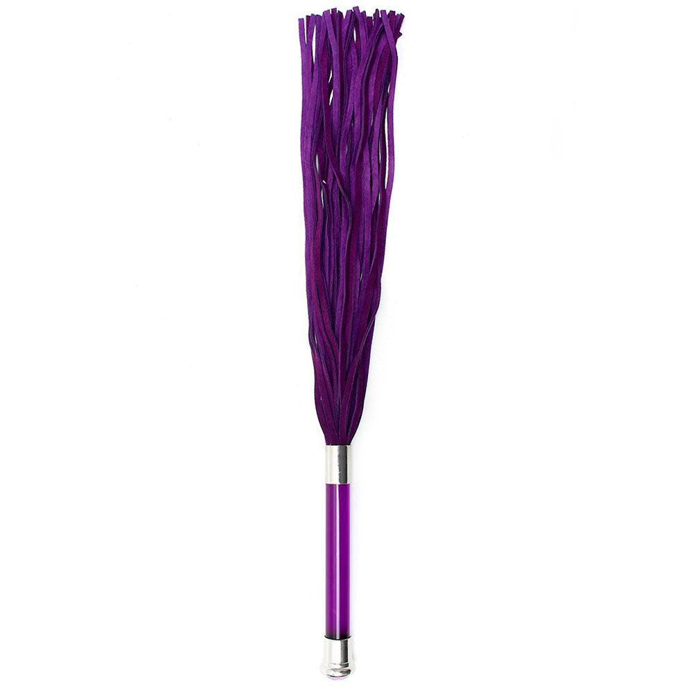 Purple Suede Flogger With Glass Handle And Crystal-Katys Boutique