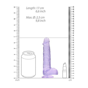 RealRock 6 Inch Purple Realistic Crystal Clear Dildo-Katys Boutique