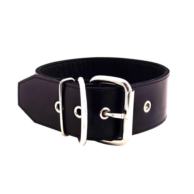 Rouge Garments 50mm Plain Black Leather Collar-Katys Boutique