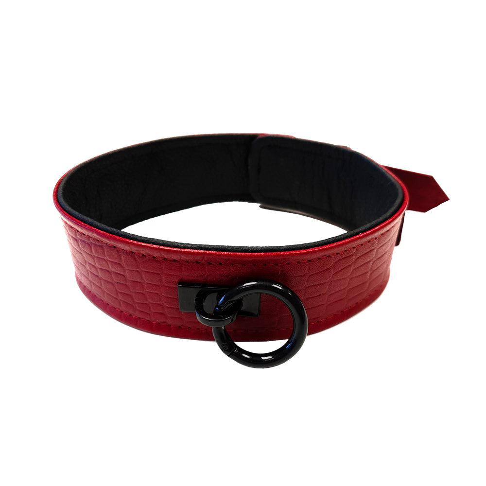 Rouge Garments Leather Croc Print Collar-Katys Boutique