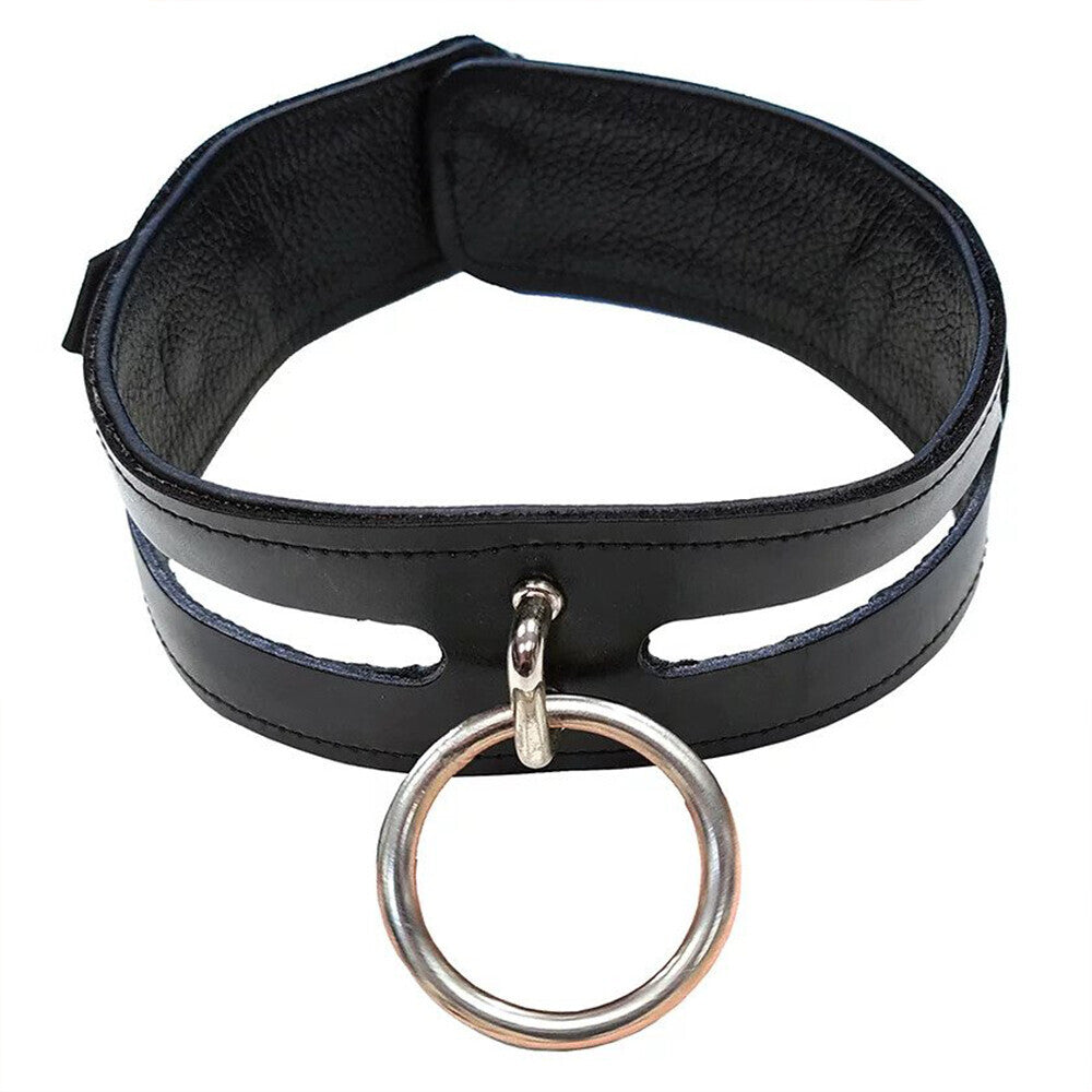 Rouge Garments Leather Fashion Bondage Collar Black-Katys Boutique