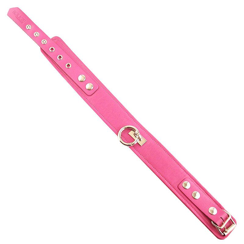 Rouge Garments Plain Pink Leather Collar-Katys Boutique