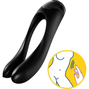 Satisfyer Candy Cane Finger Vibrator Black-Katys Boutique