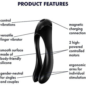 Satisfyer Candy Cane Finger Vibrator Black-Katys Boutique