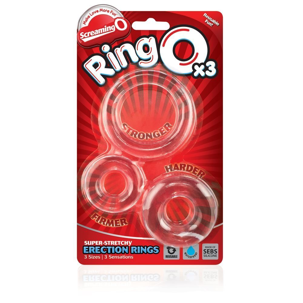 Screaming O RingO x3 Clear Cock Rings-Katys Boutique