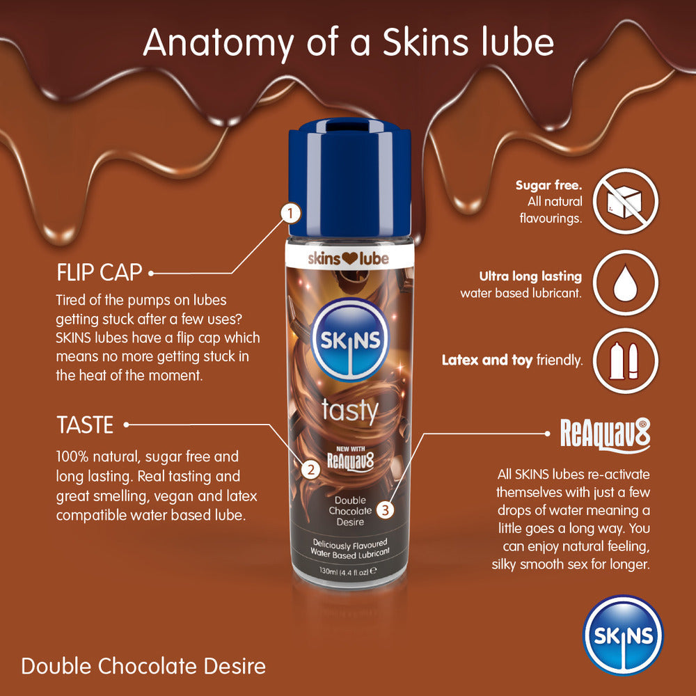 Skins Double Chocolate Desire Waterbased Lubricant 130ml-Katys Boutique