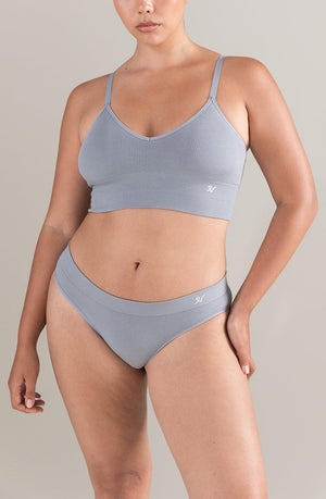 The Tencel High Leg Brief Storm Grey-Katys Boutique