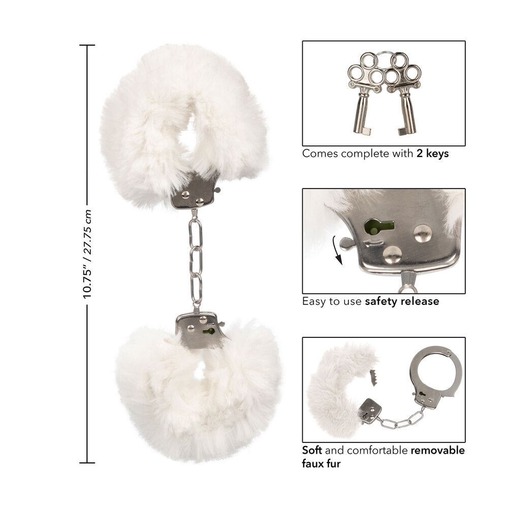 Ultra Fluffy Furry Cuffs White-Katys Boutique