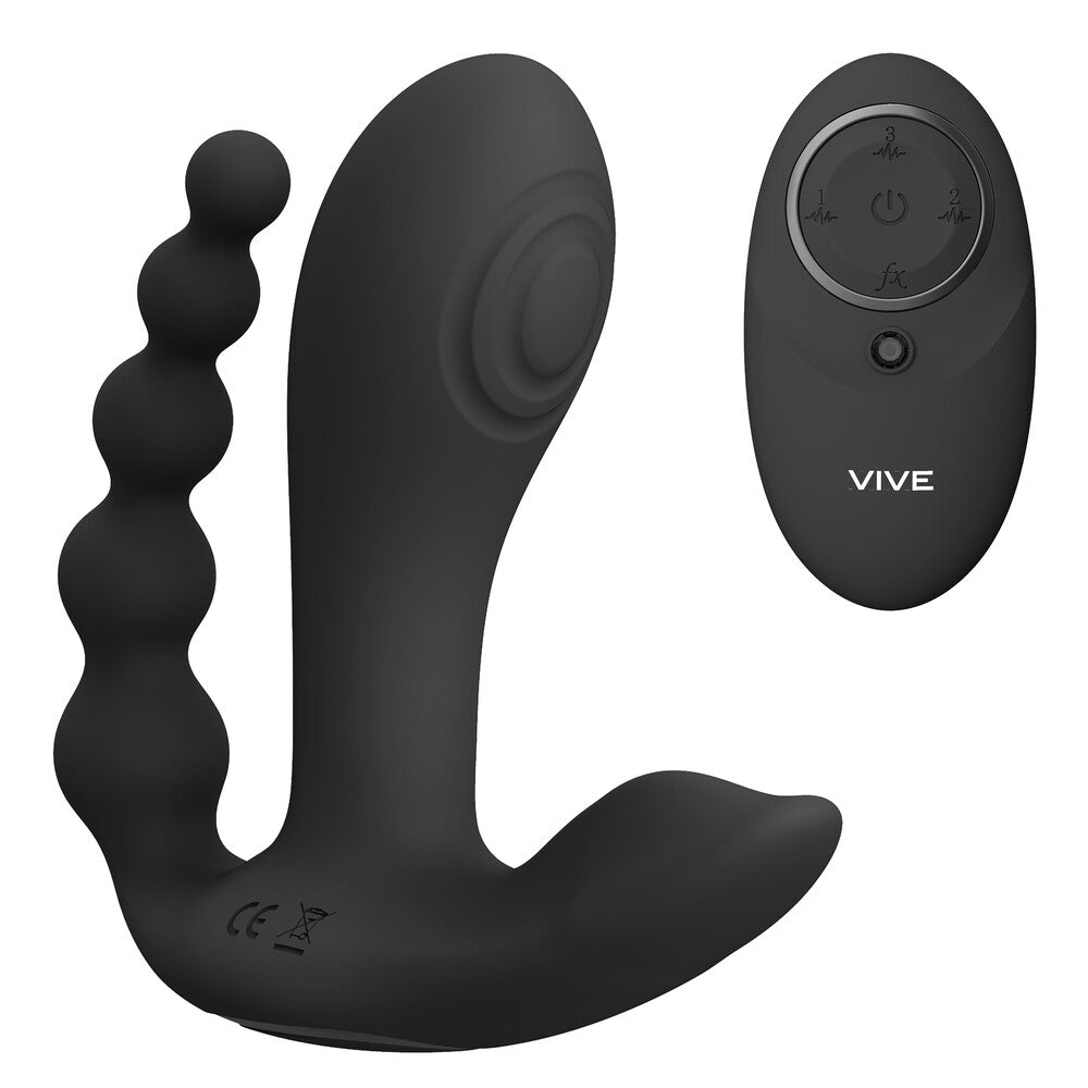 Vive Kata Double Penetrator Vibrator Black-Katys Boutique