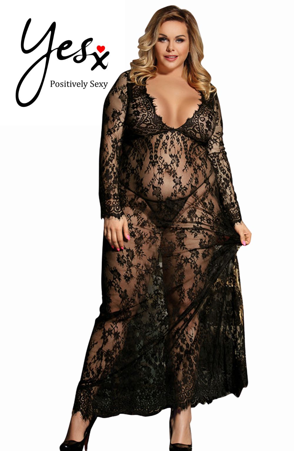 Yesx Yx826Q Long Gown & Thong-Katys Boutique