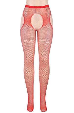 Yesx Yx852 Sparkly Fishnet Red Tights-Katys Boutique