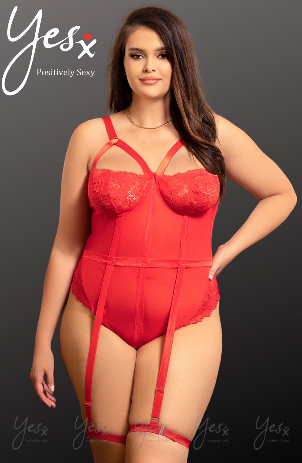 Yesx Yx858Q Red Bodysuit-Katys Boutique