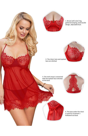 Yesx Yx952 Red Babydoll Set-Katys Boutique