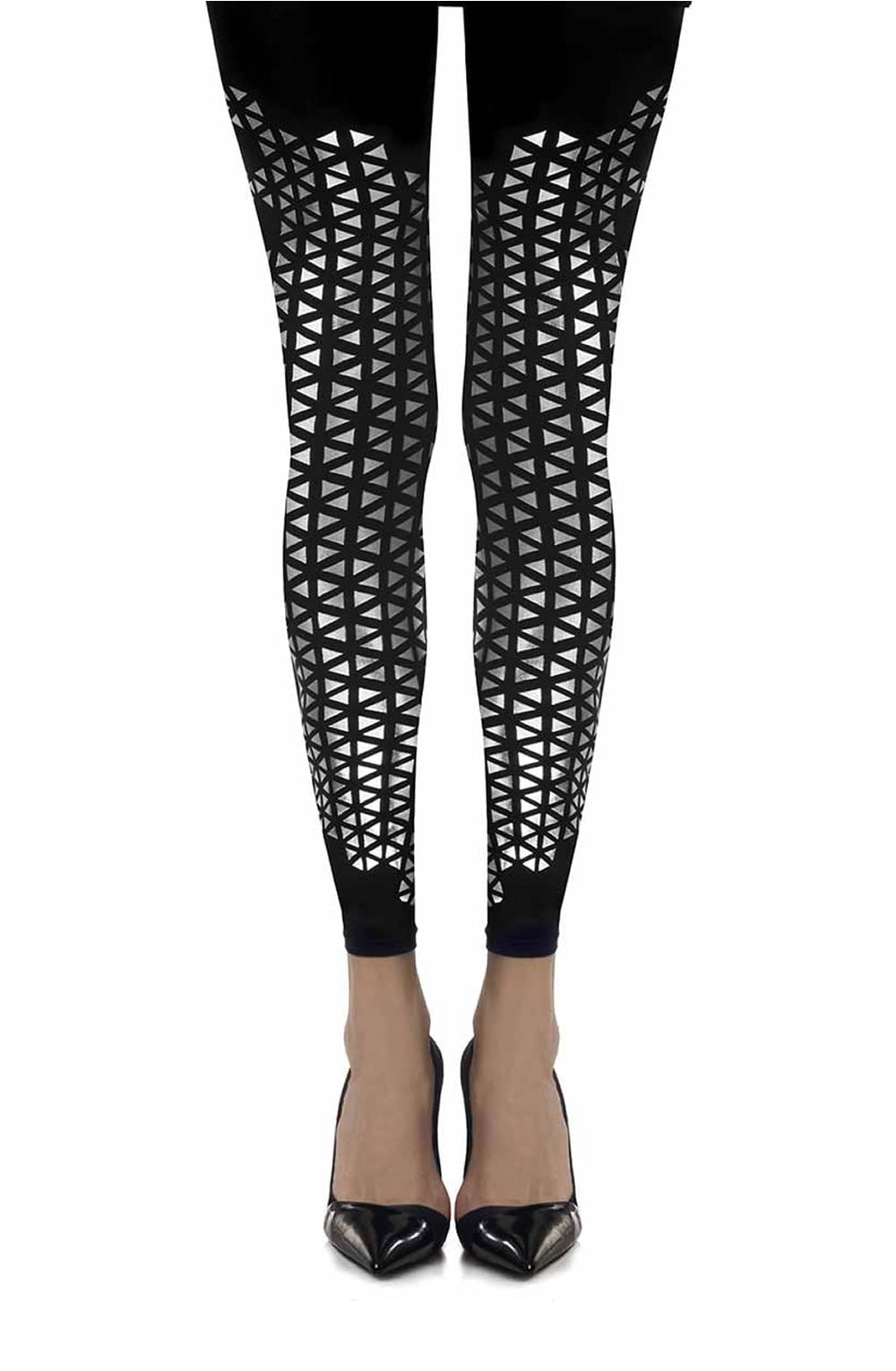 Zohara "Beat Goes On" Black Print Footless Tights-Katys Boutique