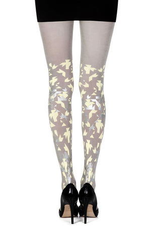 Zohara "Confetti" Grey Print Tights-Katys Boutique