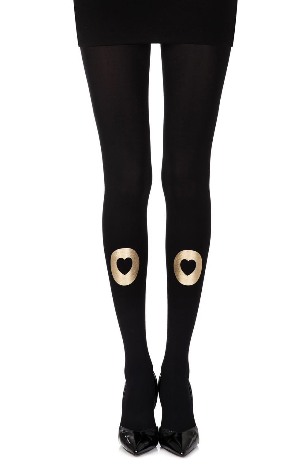 Zohara "Into My Heart" Black Print Tights-Katys Boutique