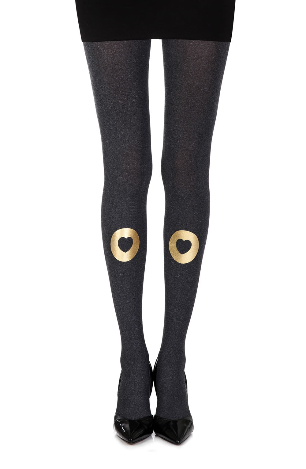 Zohara "Into My Heart" Grey Print Tights-Katys Boutique