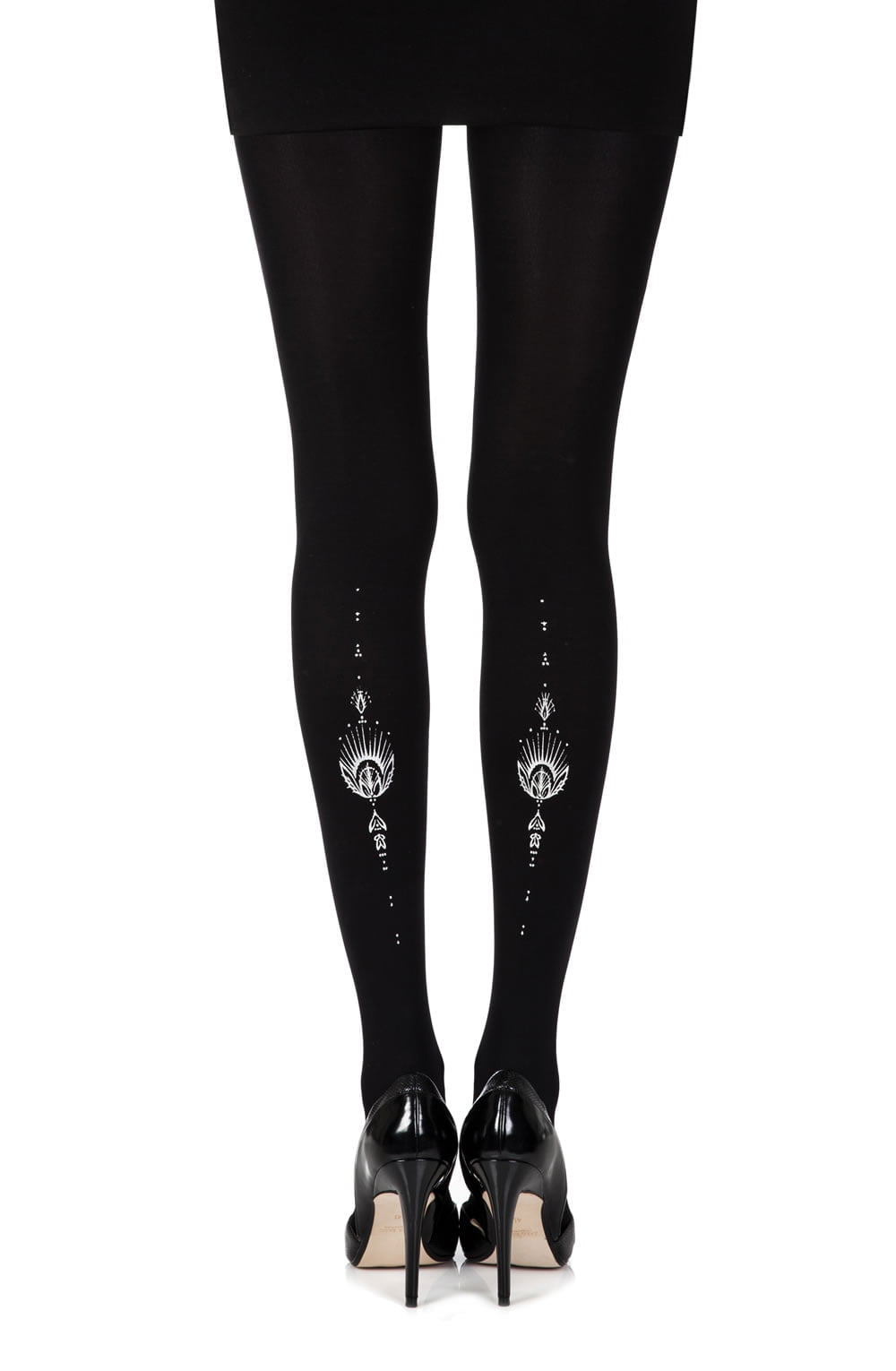 Zohara "Jewel In The Night" Black Print Tights-Katys Boutique