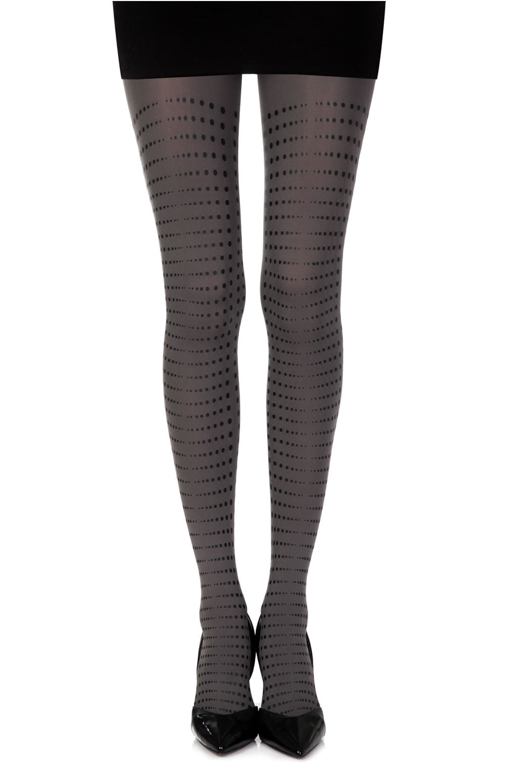 Zohara "Matching Point" Grey Print Tights-Katys Boutique