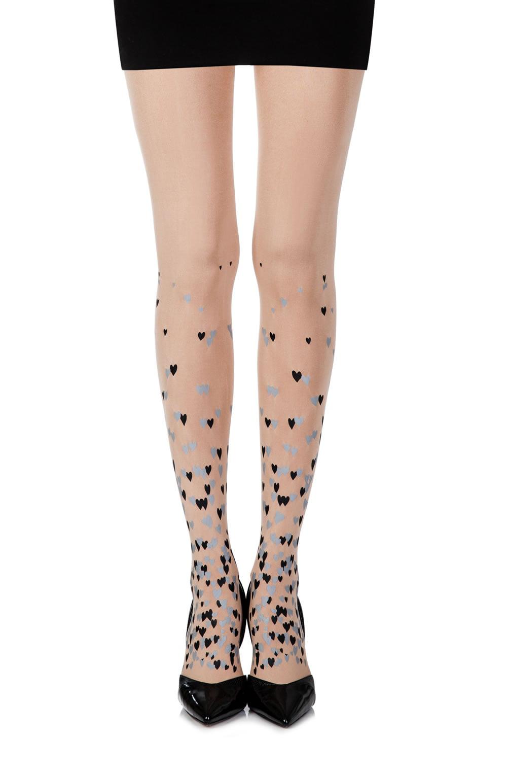 Zohara "Queen Of Hearts" Powder Print Tights-Katys Boutique