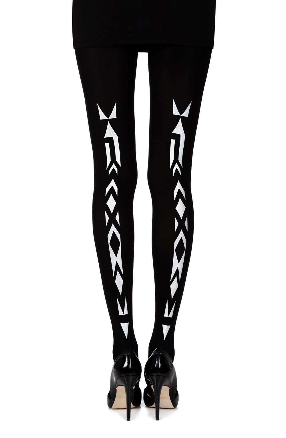 Zohara "Traibel" Black Print Tights-Katys Boutique